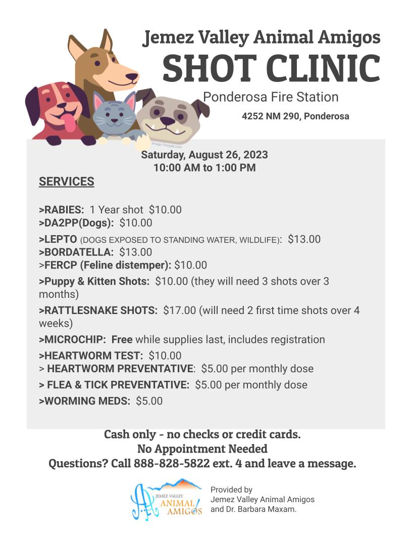 Shot clinic best sale for dogs